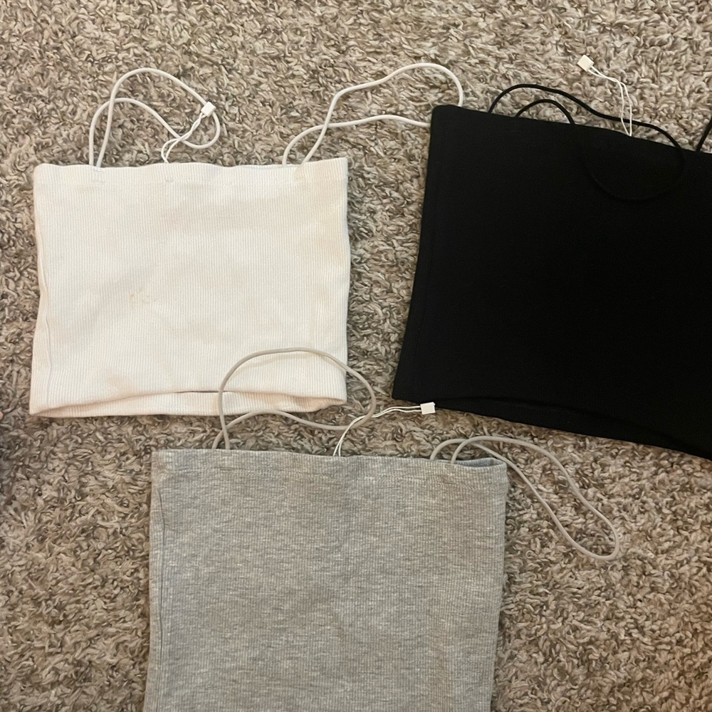 Zara Set of Three Camisoles - Black, White, and Gray  new without tags